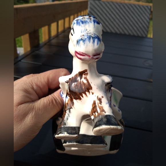 Kitschy Kritters, Vintage Donkey & Wagon Planter, Colourful - Picture 10 of 13